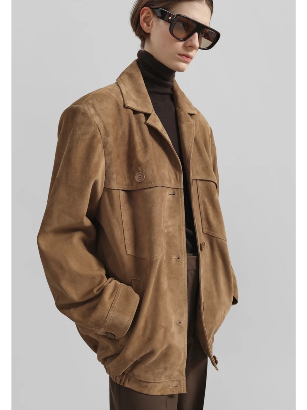 NWOT The Frankie Shop HESTER FAUX SUEDE JACKET - CAMEL Size XS